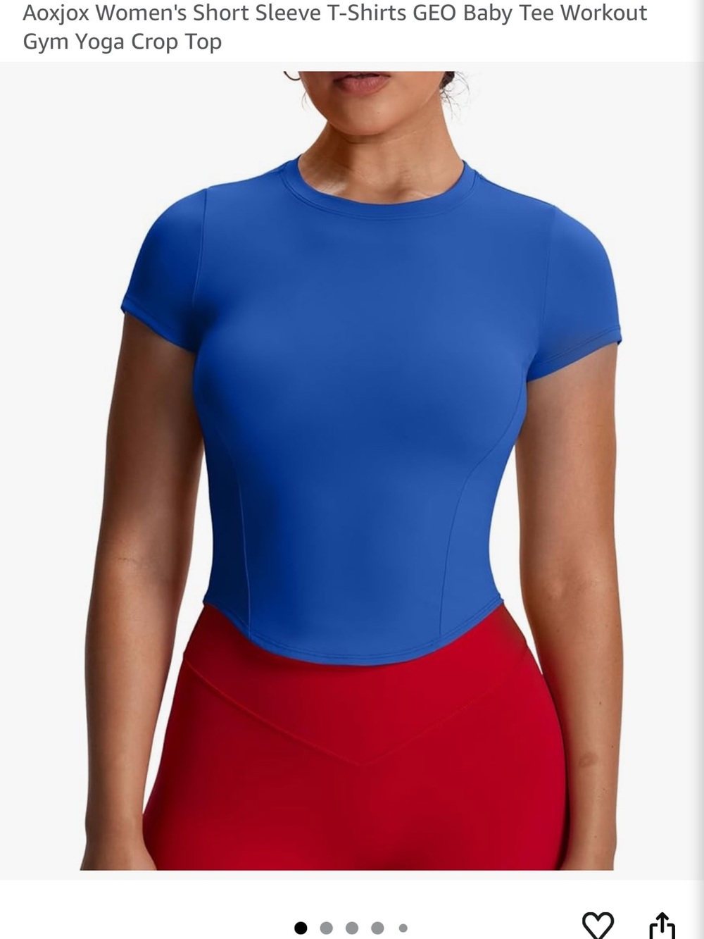 Aoxjox Women's Short Sleeve T-Shirts GEO Baby Tee Workout Gym Yoga Crop Top
